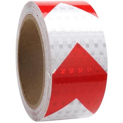 Ruban Réfléchissan Rouge et Blanc 10m x 5cm Bande Reflechissante Autocollante. Ruban Réfléchissant Adhésif. Autocollants Réfléchissants. Ruban Adhesif Reflechissant. Ruban Avertisseur Réfléchissant (1/5)