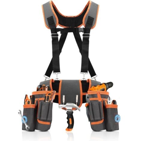 Ceinture porte-outils 18 poches – Tissu Oxford 600D anti-usure – Tour de taille réglable 81-167 cm – Poches magnétiques pour accès rapide (1/5)
