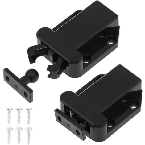 Loqueteau pour meuble – Lot de 6 loquets à libération tactile – Pour portes d'armoire et tiroirs – Matériau ABS durable (1/5)