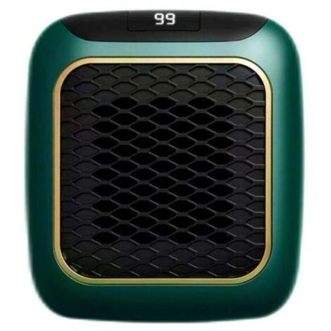 Mini radiateur mural vert. chauffage rapide 800 W. thermostat réglable. protection intégrée (1/5)