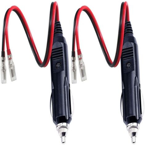 2 Pcs Adaptateur Mâle pour Allume-Cigare avec Câble d'alimentation 16 AWG 12V/24V Universel. pour onduleur de Voiture. Pompe à air. Tasse électrique (1/5)