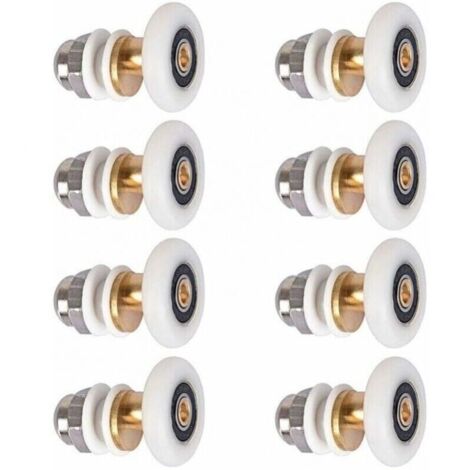 8 Pièces Roulette Porte Douche. Roulettes de Porte Coulissante Cabine de Douche Porte Poulies Roue de Rechange pour Rouleau avec Diamètre de Roues 25mm (1/5)