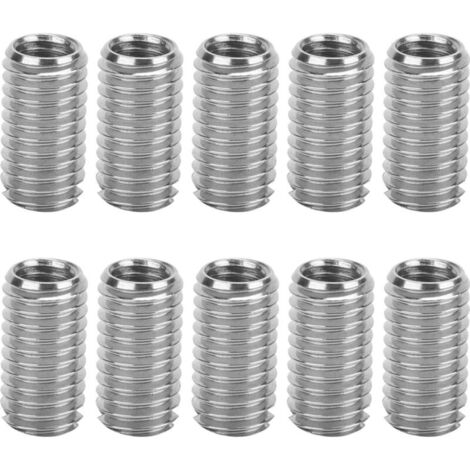 Lot de 10 inserts filetés mâle femelle en acier inoxydable – Filetage M6x1.0 mm et M8x1.25 mm – Outil de réparation pour filetage endommagé