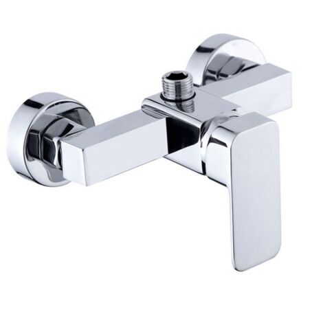 Robinet de douche mural moderne chromé avec mitigeur de douche pour eau froide et chaude (1/5)