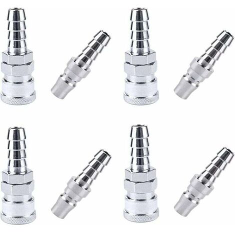 8 Pcs Tuyau De Conduite D'air Compresseur Raccord. SH20 + PH20 Flexible D'air Raccords Rapides. Raccords de Compresseur de Tuyau de Conduite D'Air. pour tuyau de 9 mm-- (1/4)