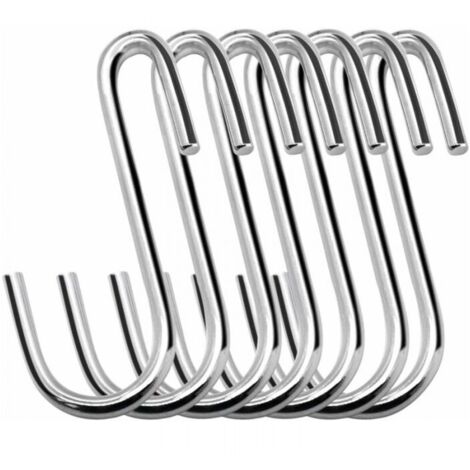 Lot de 20 crochets de rangement en S 6 cm – Métal robuste – Finition lisse – Pour cuisine. salle de bain. bureau et placards (1/5)