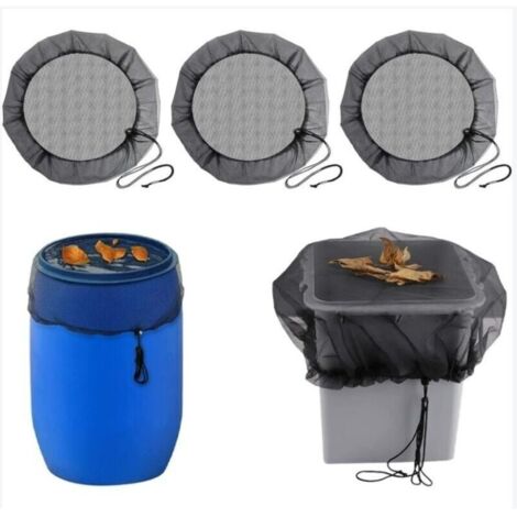 3 Pcs Filet pour Citerne de Pluie: Filet de Protection avec Cordon Serrage Réservoir D'eau Couvercle Ajustable. Filet Protection Protège Contre Feuilles et Larves Moustiques - Diamètre 80 cm (1/5)