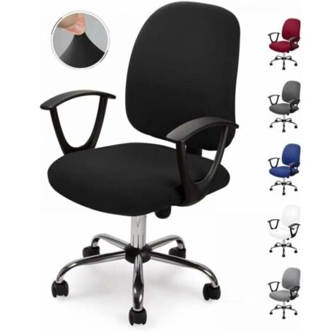 Noir Housse de chaise de bureau Housses de chaise Amovible universel Moderne Simplism Style rotatif Housses de chaise pour Fauteuil de Bureau Rotatif Chaise pivotante Accoudoirs Chaise .NO Chaise