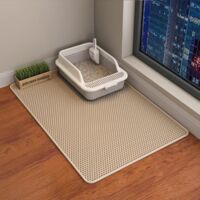 Cat Litter Mat – 75 x 55 cm Eva Waterproof Double Layer Litter Control Mat for Cat Litter Tray and Cat Toilet
