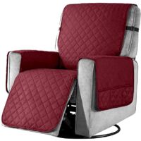 Recliner Chair Covers, 1 Seater Sofa Non-Slip for Armchairs, Soft Protector Washable at Home for Home with Children and Pets, Small (Wine Red)