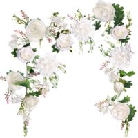 Peony Garland, 180 cm, Artificial Flower Garland, Wedding Flower, Artificial Peony Garland for Garden, Home, Wedding, Arch, Car Decor (White Peony Garland)