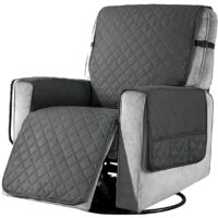 Recliner Chair Covers, 1 Seater Sofa Non-Slip for Armchairs, Soft Protector Washable at Home for Home with Children and Pets, Small (Dark Grey)