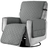 Recliner Chair Covers, 1 Seater Sofa Non-Slip for Armchairs, Soft Protector Washable at Home for Home with Children and Pets, Small (Light Grey)