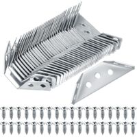 30 Pcs Corner Connectors, Universal Stainless Steel Corner Connectors, Triangle Corner Brackets for Furniture Cabinets Chairs Connecting Tables