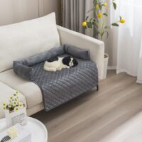 Panier pour Chien, Coussin Chien Lit pour Chien Lavable Fait Main, Panier Chien, canapé pour Chien, Protection de canapé, antidérapant Super Doux, Grand Chien(75 x 75 cm, Gris foncé)