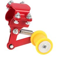 Motorcycle Chain Tensioner, Universal Adjustable Chain Adjuster, Modified Roller Chain Adjuster Tool for Most Motorcycles (Red)
