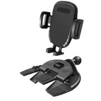 Car CD Slot Phone Holder, Universal Car CD Phone Holder with Adjustable Clamp, 360° Rotation of CD Slot Phone Holder for Car (Black)