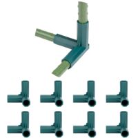 8 Pieces 3 Way Greenhouse Frame Connector, 16 mm Corner Connectors for Garden Frames Greenhouse Fence Lawn Greenhouse Accessory (2.4 x 2.4 x 2.4 inches)