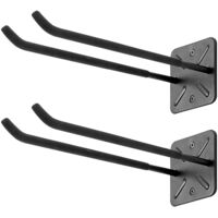 30cm Heavy Duty Garage Hooks Wall Mounted Tool Organizer for Tires, Ladders and Folding Chairs - Versatile Double Hooks for Garage Storage