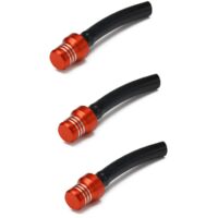 3 x Fuel Tank Cap Valves, Motorcycle Gas Tank Vent, Breathable Fuel Cap Vent Hose for Pit Dirt Bike ATV Off Road - Orange