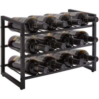 Wine Rack Stackable Wine Rack Alcohol Bottle Holder 3 Tier 12 Bottles Inserts for Cabinet, Countertop, Pantry, Bar, Small Space, Steel Water Bottle Organizer