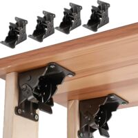4 x Folding Stand Brackets, Self-Locking Hinges, Folding Furniture Leg and Braces Hinges, Folding Leg and Brace, for Table, Bed and Furniture with Mechanism