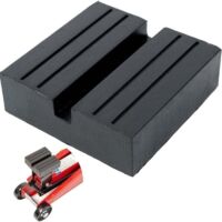 Support universel en caoutchouc pour cric – Dimensions 75x75x25 mm – Découpe en U antidérapante – Compatible avec crics de marques populaires