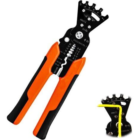 Pelacables 5 en 1, Pelacables multifunción automático, Alicates para prensar cortadores de cables eléctricos, Pelacables profesional para pelar y cortar cables (1/5)