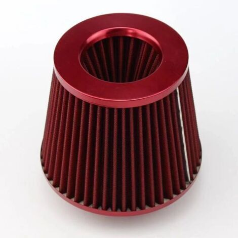 Filtro de aire para automóvil, filtro de aire cónico, filtro de aire de fuelle de malla, cabeza de hongo, rojo (1/4)