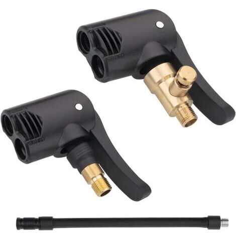 Adaptador de válvula de neumático de automóvil, inflador de bomba con punta de latón, cabezal de bomba roscado de repuesto y válvula doble para neumáticos de automóvil, bicicleta y motocicleta (1/4)