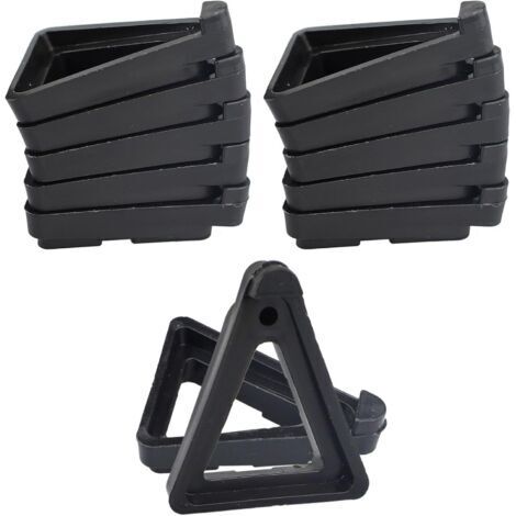 24 pies invisibles para macetas, pies triangulares para macetas de interior y exterior, soporte para macetas de terracota para macetas pequeñas y grandes (negro) (1/5)