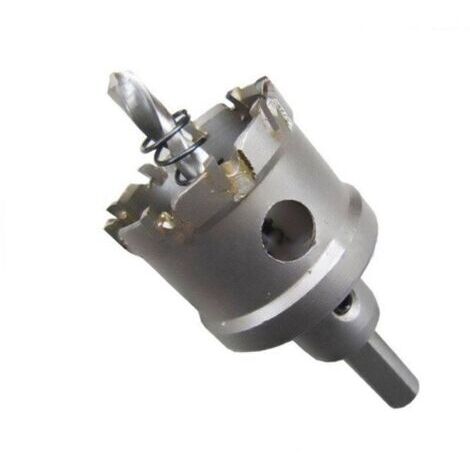 Sierra perforadora bimetálica de carburo TCT de alta resistencia de grado industrial para cortar agujeros de acero inoxidable (55 mm), plateada, de una pieza (1/5)