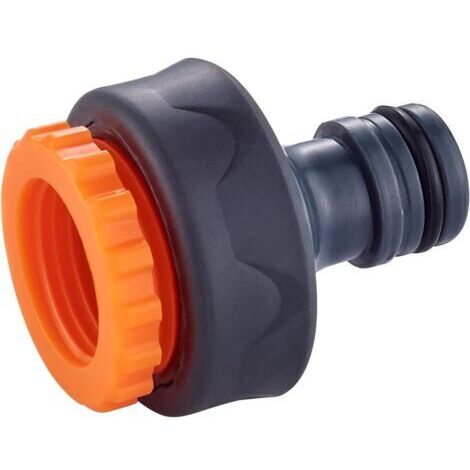 Conector de grifo de jardín de nariz de grifo conector de grifo hembra de 3/4" - 1/2" Universal fácil de instalar naranja gris (1/4)