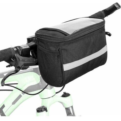 Bolsa para manillar de bicicleta - Impermeable - Bolsa térmica con tiras reflectantes - Teléfono móvil, mapas o sistema de navegación para viajes, geocaching, actividades al aire libre y deport (1/5)