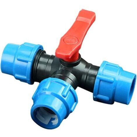 Accesorio de compresión de agua, 1 pieza de conector en T de compresión para manguera de agua, para jardinería, riego agrícola (25 mm) (1/3)
