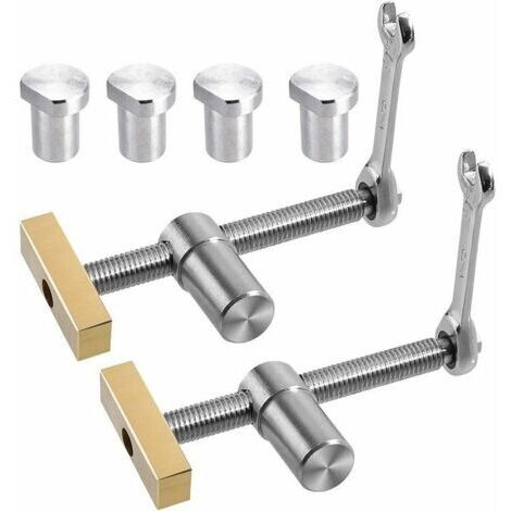 Juego de 2 abrazaderas rápidas para banco de trabajo de mesa con 4 ganchos de banco para orificios de 20 mm, tope de banco de posicionamiento para bricolaje y abrazaderas rápidas para orificios (1/5)