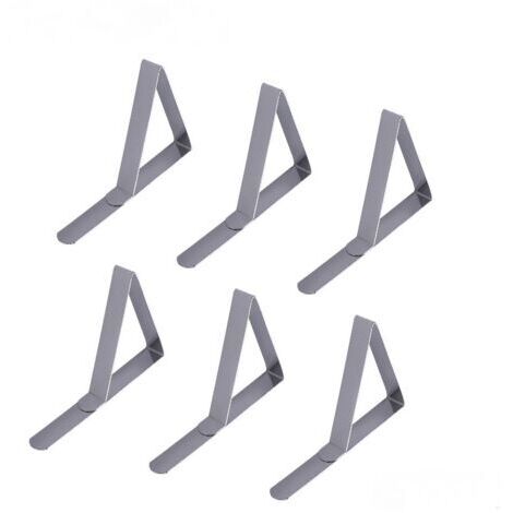 Pinces à nappe en acier inoxydable, pinces triangulaires réglables, pinces de fixation antidérapantes, adaptées aux nappes de 4,5 cm (lot de 6) (1/4)