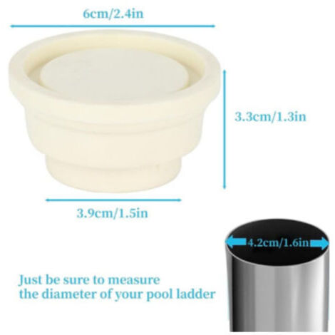 Bouchon en Caoutchouc pour Échelle de Piscine – Blanc – Protection pour Pieds d'Échelle – Accessoire de Sécurité