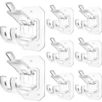 Paquete de 8 soportes para barras de cortina sin perforar, ganchos autoadhesivos para barras de cortina sin perforar.
