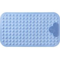 Alfombra De Ducha Antideslizante Alfombra De Baño De Masaje De 70x40 Cm Alfombra De Baño con Orificios De Drenaje Y Ventosas - Azul