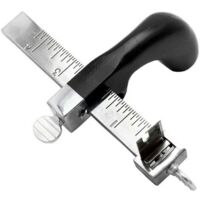 Cortador de correa de cuero, herramienta para cortar a mano, cortador de correa de cuero con calibre, mango de aluminio para manualidades de cuero DIY