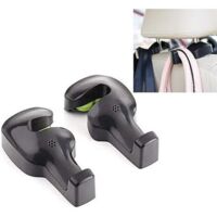 Ganchos universales para soporte de asiento de coche y vehículo para bolsas de la compra, bolsos de tela (negro, juego de 2)