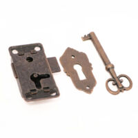 Pieza de cerradura de puerta de gabinete, cerradura antigua, pestillo de muebles para gabinetes decorativos, cerradura con cerradura para cajas de madera, joyas antiguas, maquillaje, maleta, mu
