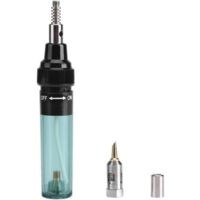 Soldador Pluma de gas 1300 °C Herramienta de soldadura inalámbrica Linterna Pluma Recargable Gas butano Hierro Gas Soplete para reparación de electrónica de PC (verde transparente)