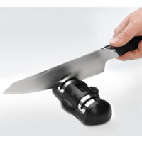 Afilador de cocina profesional Xiaomi, manual, para cuchillos de todos los tamaños, de acero inoxidable y cerámica, con base antideslizante negra.