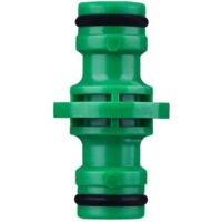 Pieza de conector de tubo con doble rosca exterior para conectar mangueras de jardín (verde)
