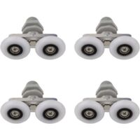 Rodillos dobles para puerta de ducha Rodillos para puerta de ducha Rodillos deslizantes Puerta Baño Ducha Reemplazo Rodillo de ducha Piezas de repuesto para baño 23 mm 4 piezas