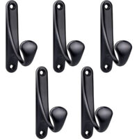 Ganchos para abrigos de pared atornillados, paquete de 5 ganchos de pared minimalistas de aleación de zinc resistentes para puerta de entrada, dormitorio y baño