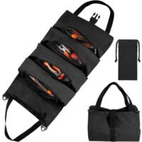 Bolsa de herramientas, caja de herramientas vacía con 5 bolsillos, rollo de herramientas 46x28cm, cinturón de herramientas multifunción Oxford para electricistas, carpinteros