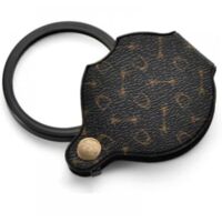 Lupa de mano, minilupa de lectura, lupa de bolsillo, minilupa de lectura plegable 10X con estuche de cuero giratorio para oficina, lectura y ocio, 79 mm, 1 unidad